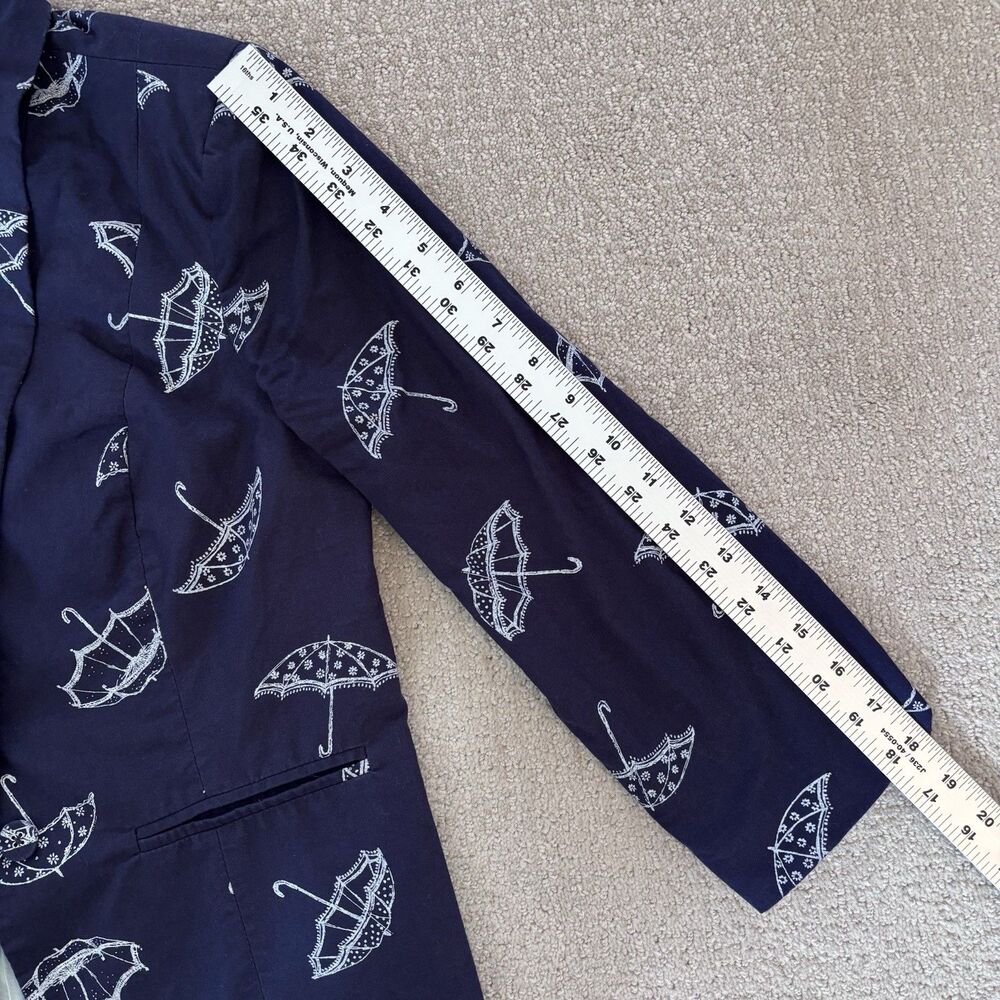 Womens Modcloth Snappy Studies Blazer Jacket Umbrellas Retro Whimsical Playful - Picture 7 of 11